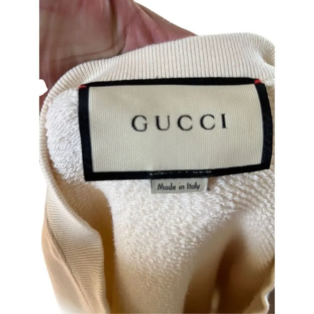 Gucci Exotica 100% Cotton Crewneck Sweatshirt Pineapple Off White Men’s S
